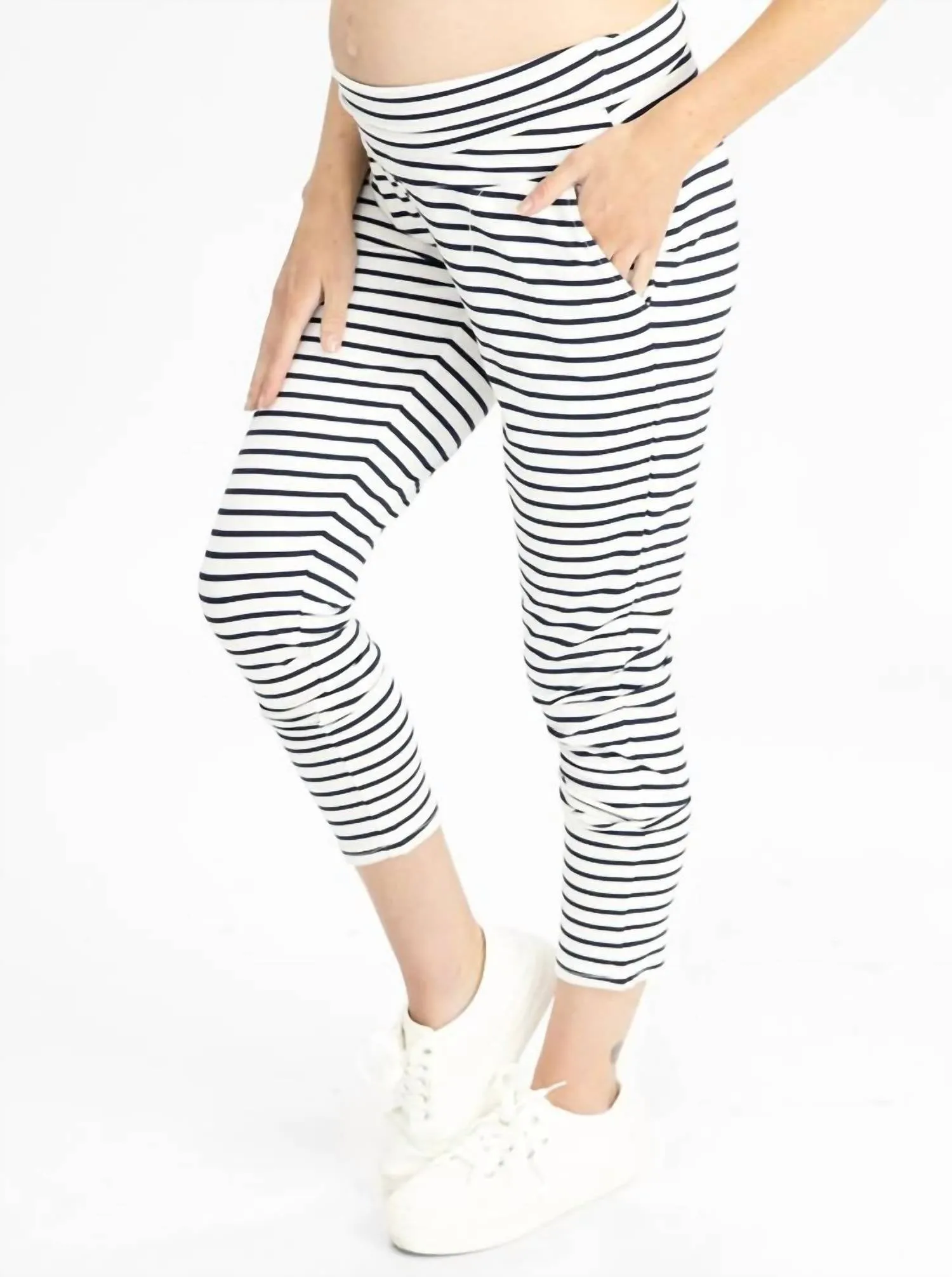 Angel Maternity - Nursing Top   Striped Pants Set