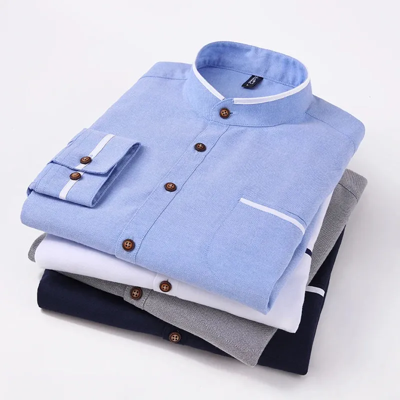 Autumn Men's Oxford Long Sleeve Shirt