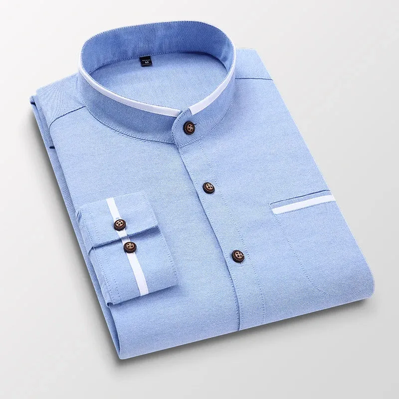 Autumn Men's Oxford Long Sleeve Shirt