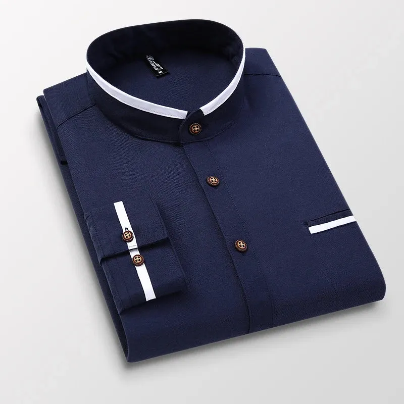 Autumn Men's Oxford Long Sleeve Shirt