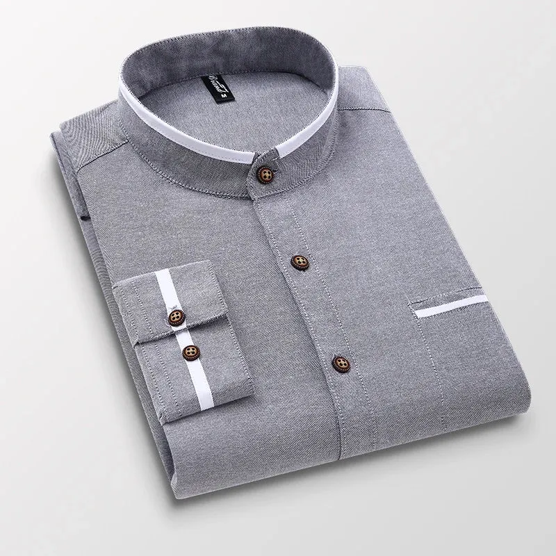 Autumn Men's Oxford Long Sleeve Shirt
