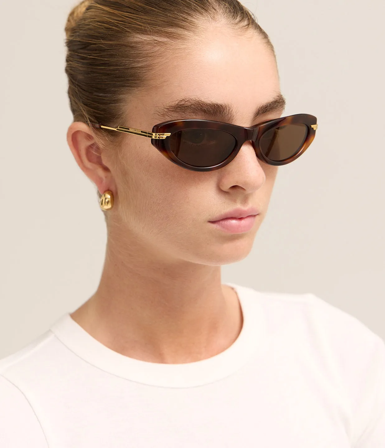 Bottega Veneta Cat Eye Sunglasses in Havanna