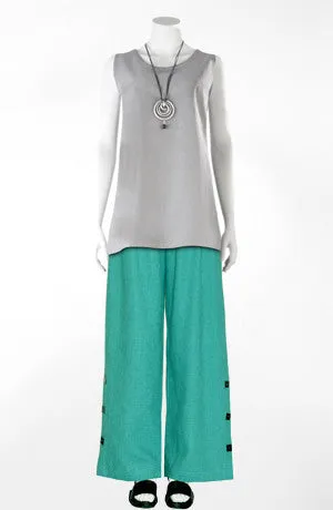 Button Palazzo Pant in Seabreeze Roma