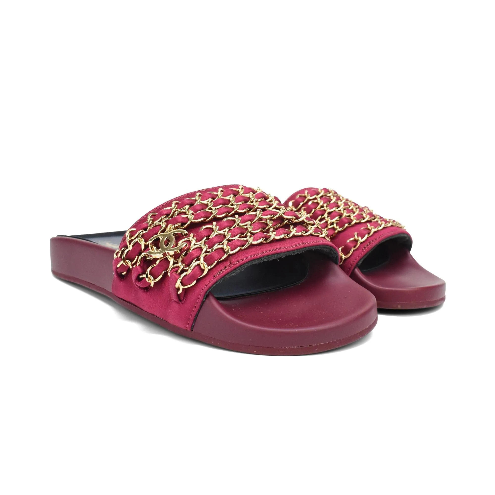 Chanel Chain Slides - Women's 36