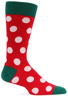 Christmas Red & White Dot Socks (Men's)