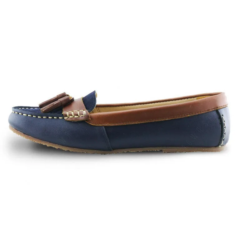 Comfy Tassel Moccasin Suede Flip Womb Navy