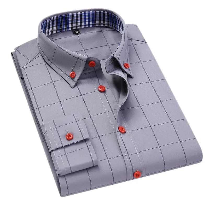 Fashion Men's Business Casual Plaid Shirt