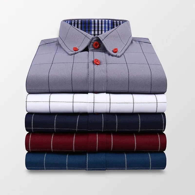 Fashion Men's Business Casual Plaid Shirt
