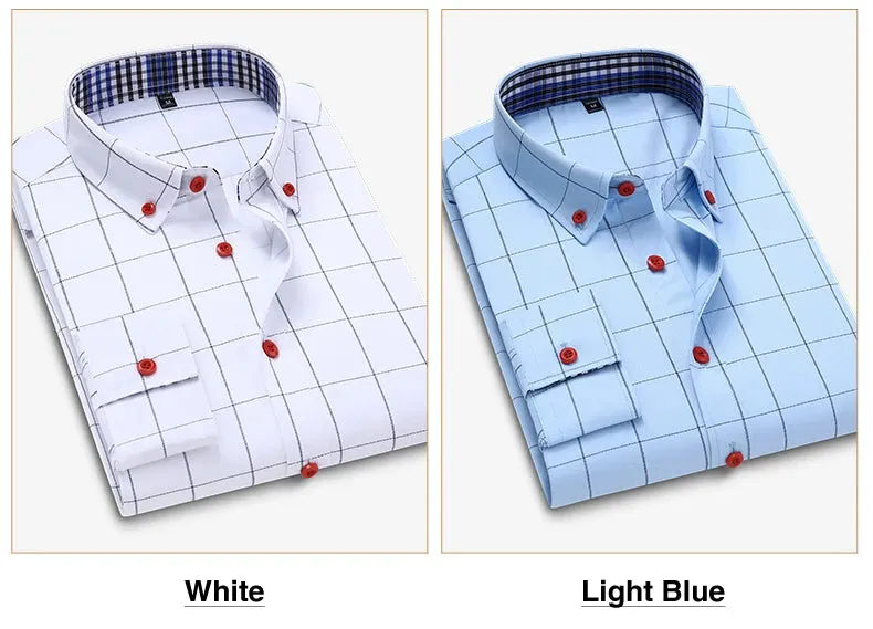 Fashion Men's Business Casual Plaid Shirt