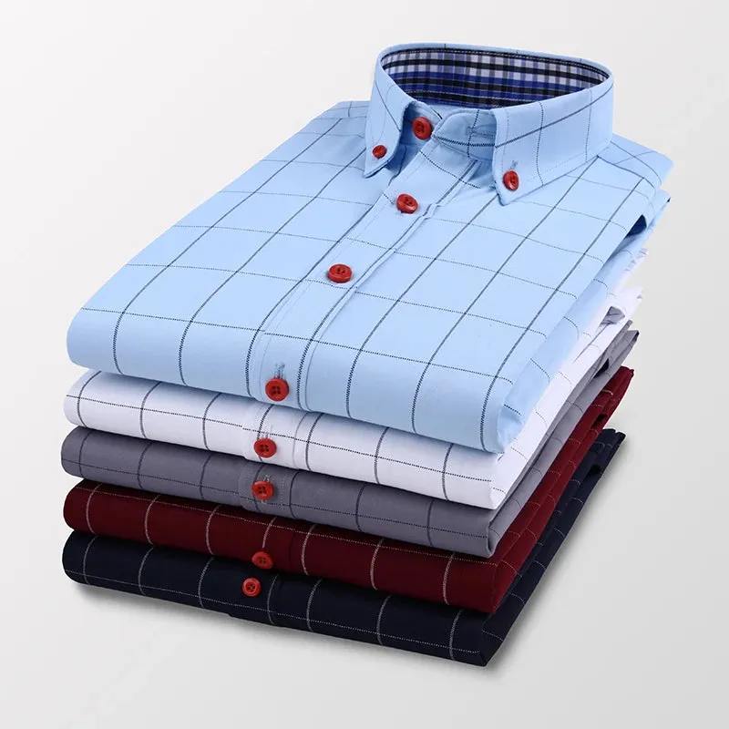 Fashion Men's Business Casual Plaid Shirt