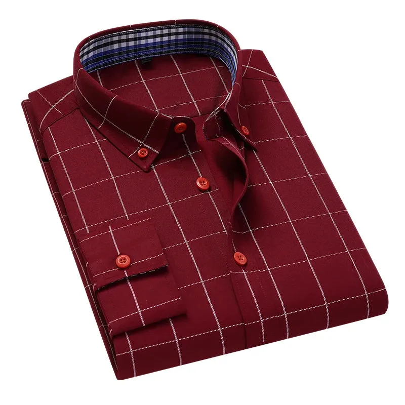 Fashion Men's Business Casual Plaid Shirt