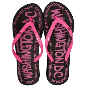 FFDC10B Robin Ruth Flip Flops - WashingtonDC Word BLACK