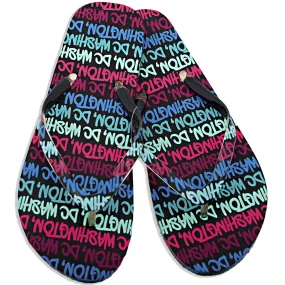 FFDC4 Robin Ruth Flip Flops - Washington DC Black/Blue/Purple
