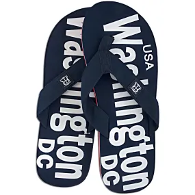 FFDC5R Robin Ruth Flip Flops Mens - Washington DC Navy/White/Red