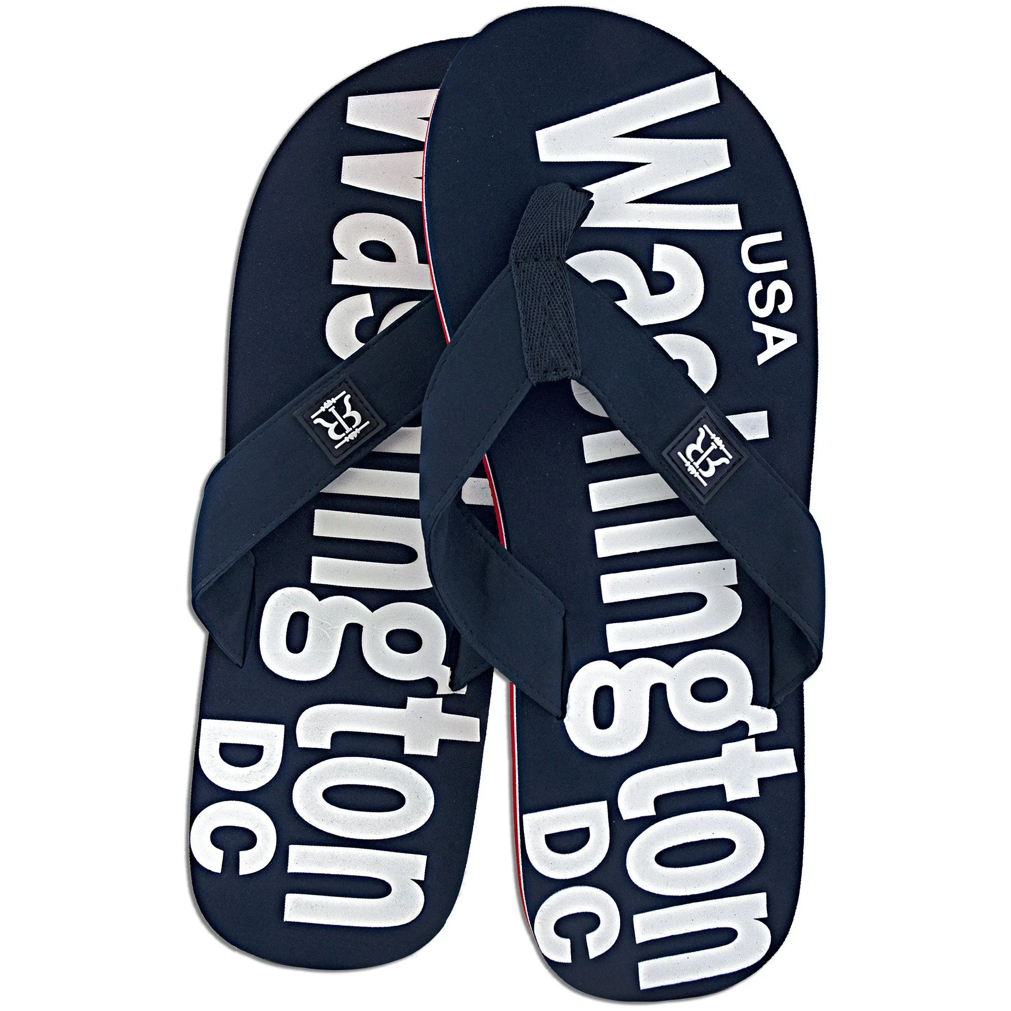 FFDC5R Robin Ruth Flip Flops Mens - Washington DC Navy/White/Red
