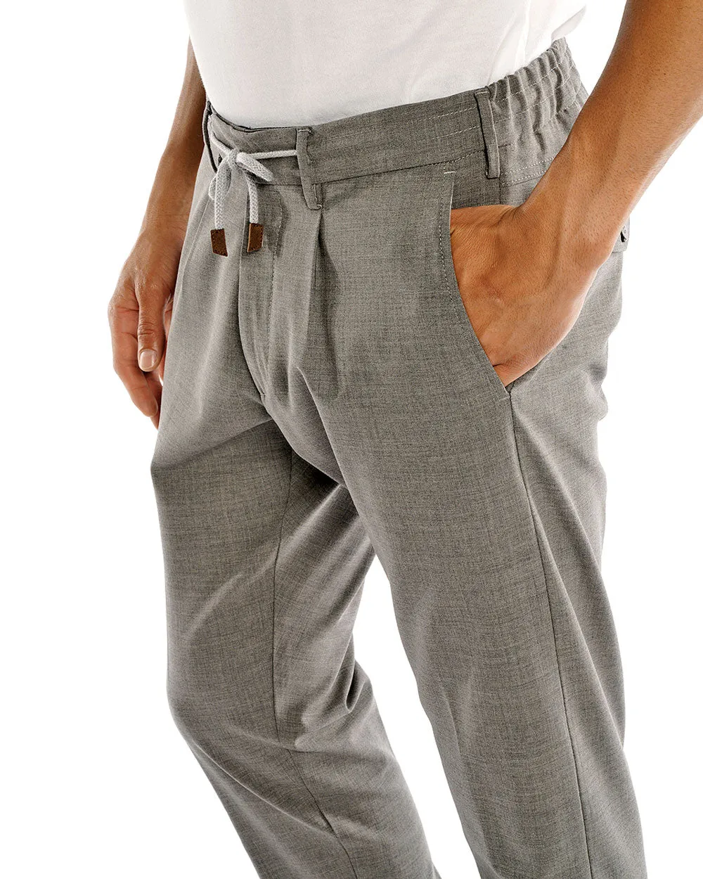 Grey Melange Wool Jogger