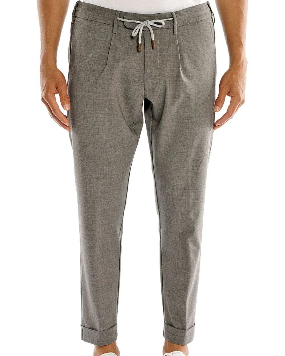 Grey Melange Wool Jogger