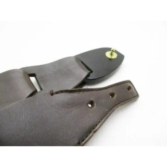 GUCCI Brown Leather Links Wood Bamboo Buckle