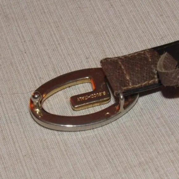 Gucci Vintage Brown Leather Belt w Gold GG Logo Buckle