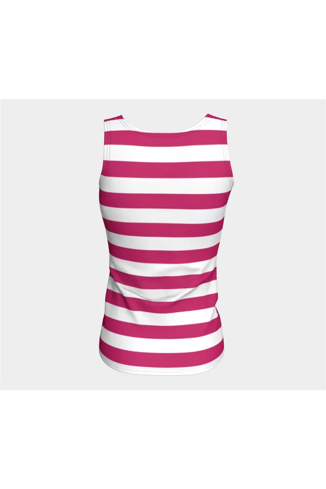 Hot Pink Stripe Fitted Tank Top
