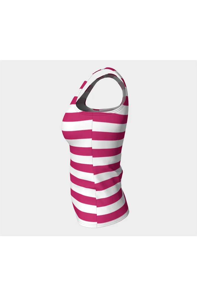 Hot Pink Stripe Fitted Tank Top