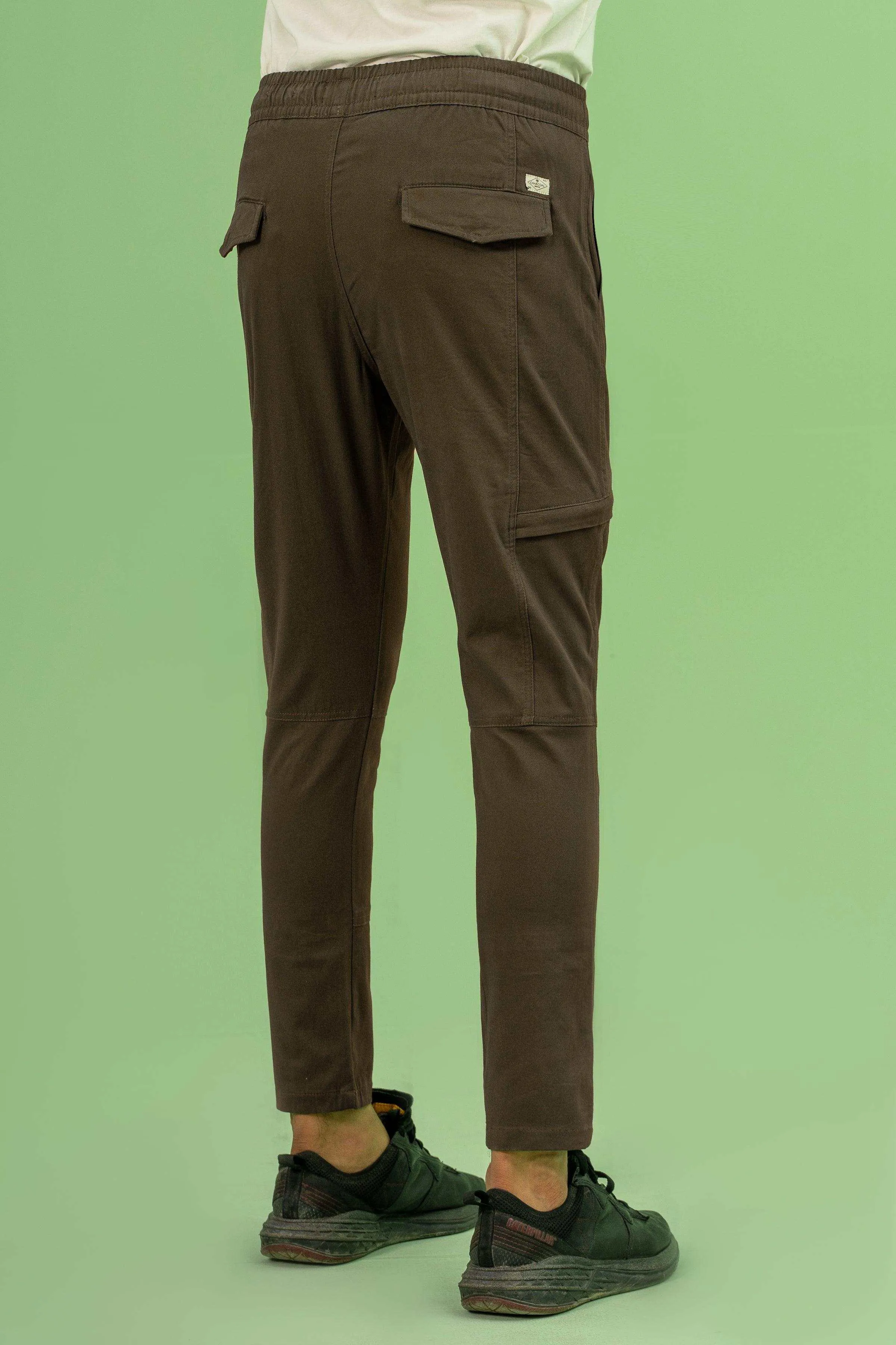 JOGGER WAIST  SLIMFIT TROUSER DARK OLIVE