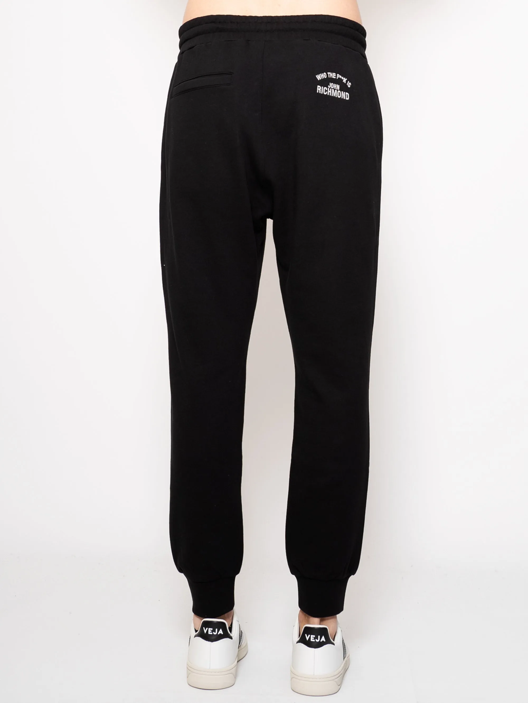 Pantaloni Jogger con Bottoni Applicati Nero