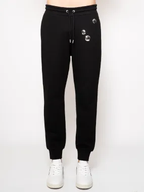 Pantaloni Jogger con Bottoni Applicati Nero