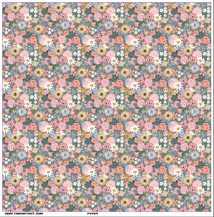 PV144 floral bouquet vinyl sheet