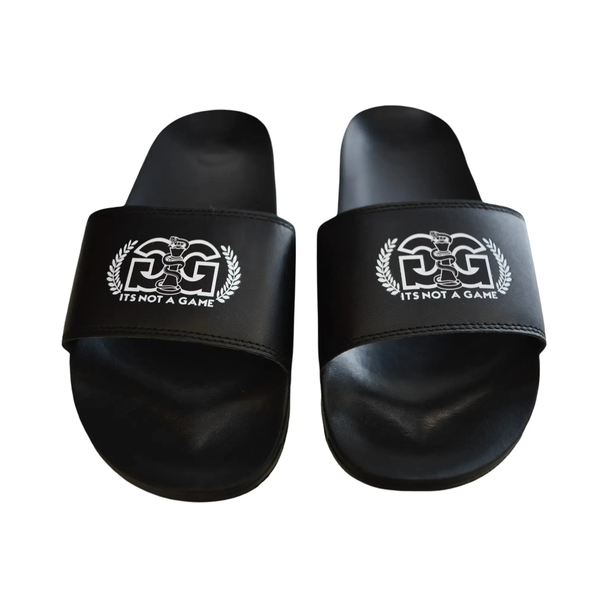"Black Cobra Crown Adjustable Unisex Slides|Flat Slip-On Comfortable Sandals"