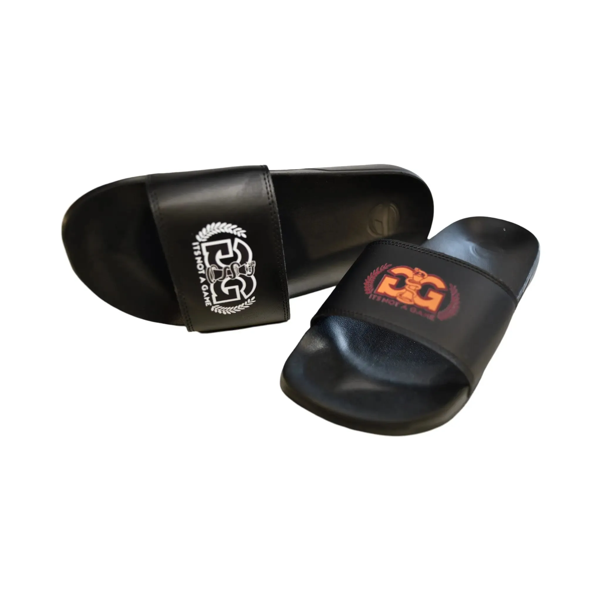 "Black Cobra Crown Adjustable Unisex Slides|Flat Slip-On Comfortable Sandals"