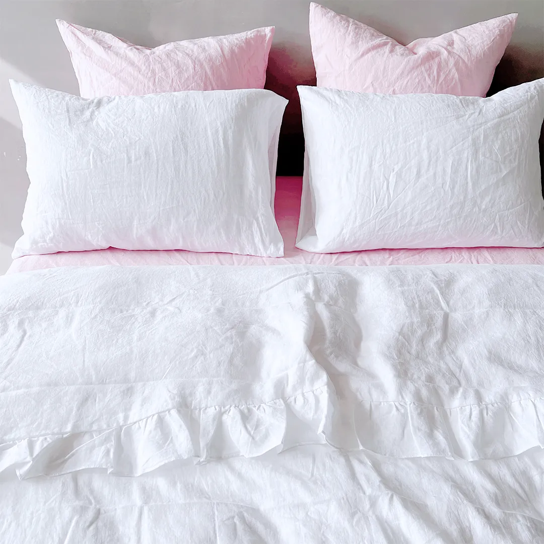 Ruffles Linen Duvet Cover
