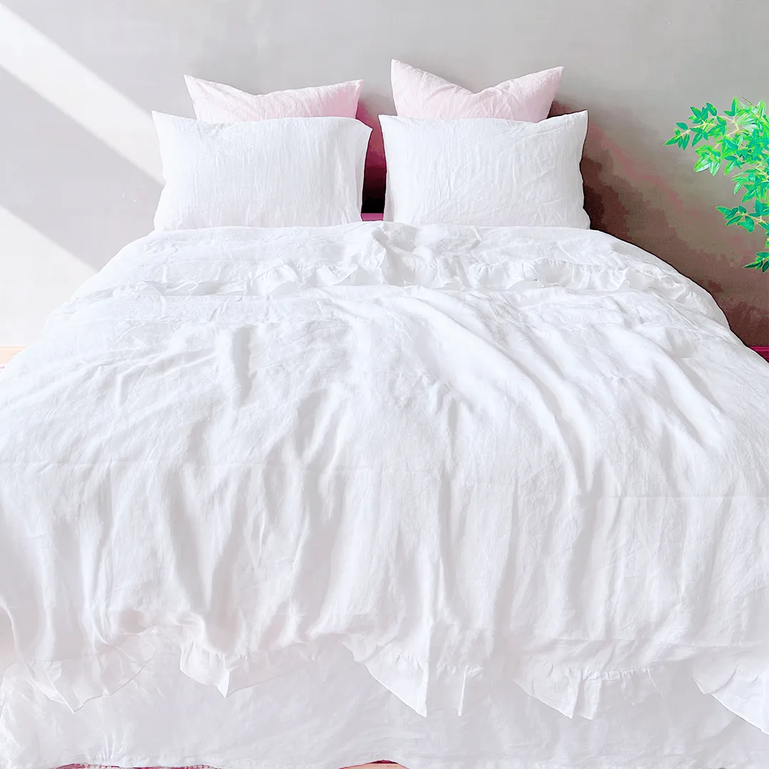 Ruffles Linen Duvet Cover