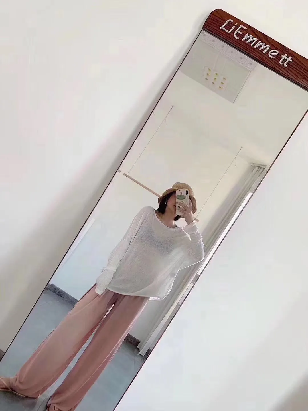 Silk Women Korean Floor Length Slim-Look Loose Drape High Waist Casual Wide Leg Pants