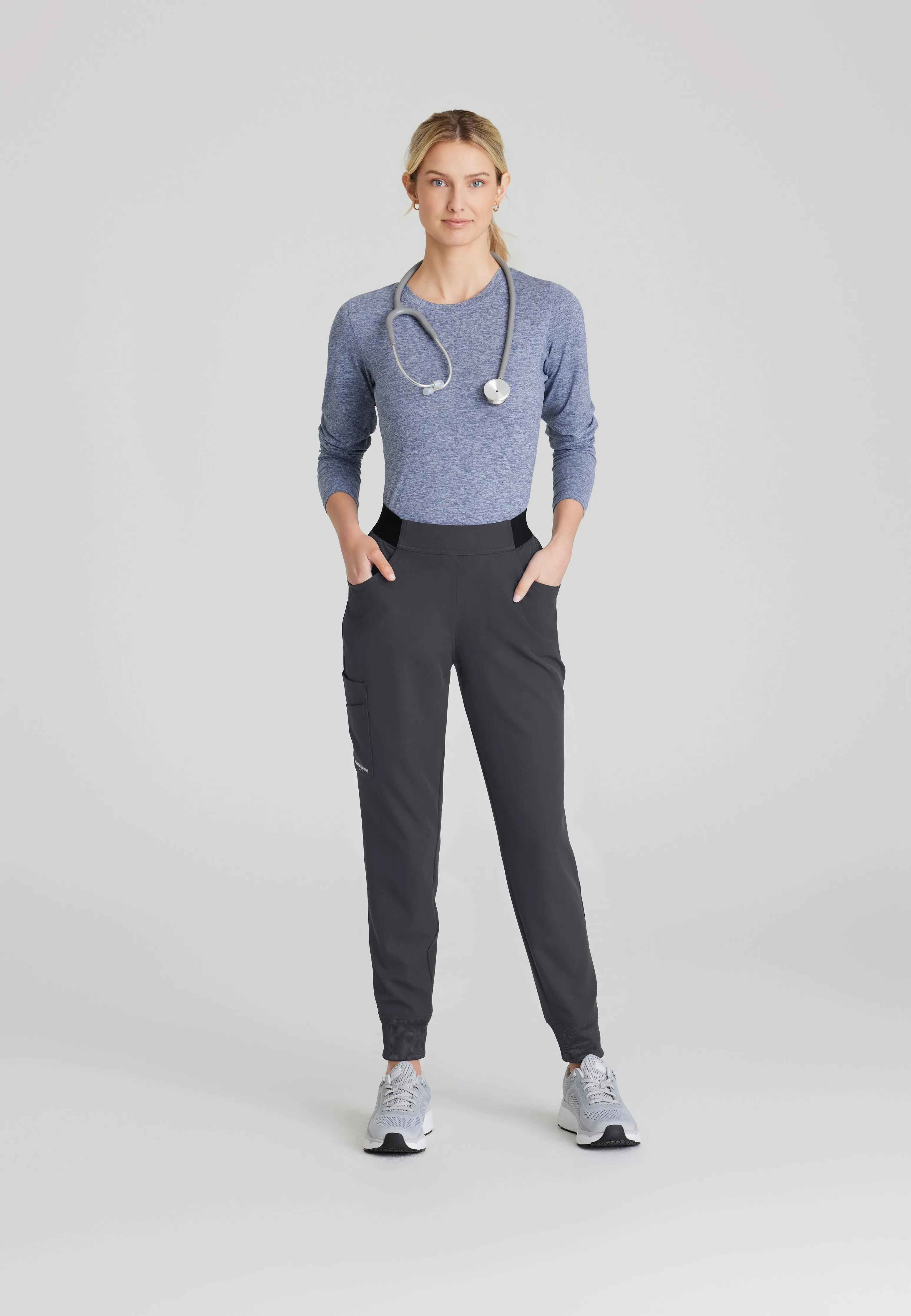 Vela 5-Pocket Logo Elastic Waistband Jogger Scrub Pant
