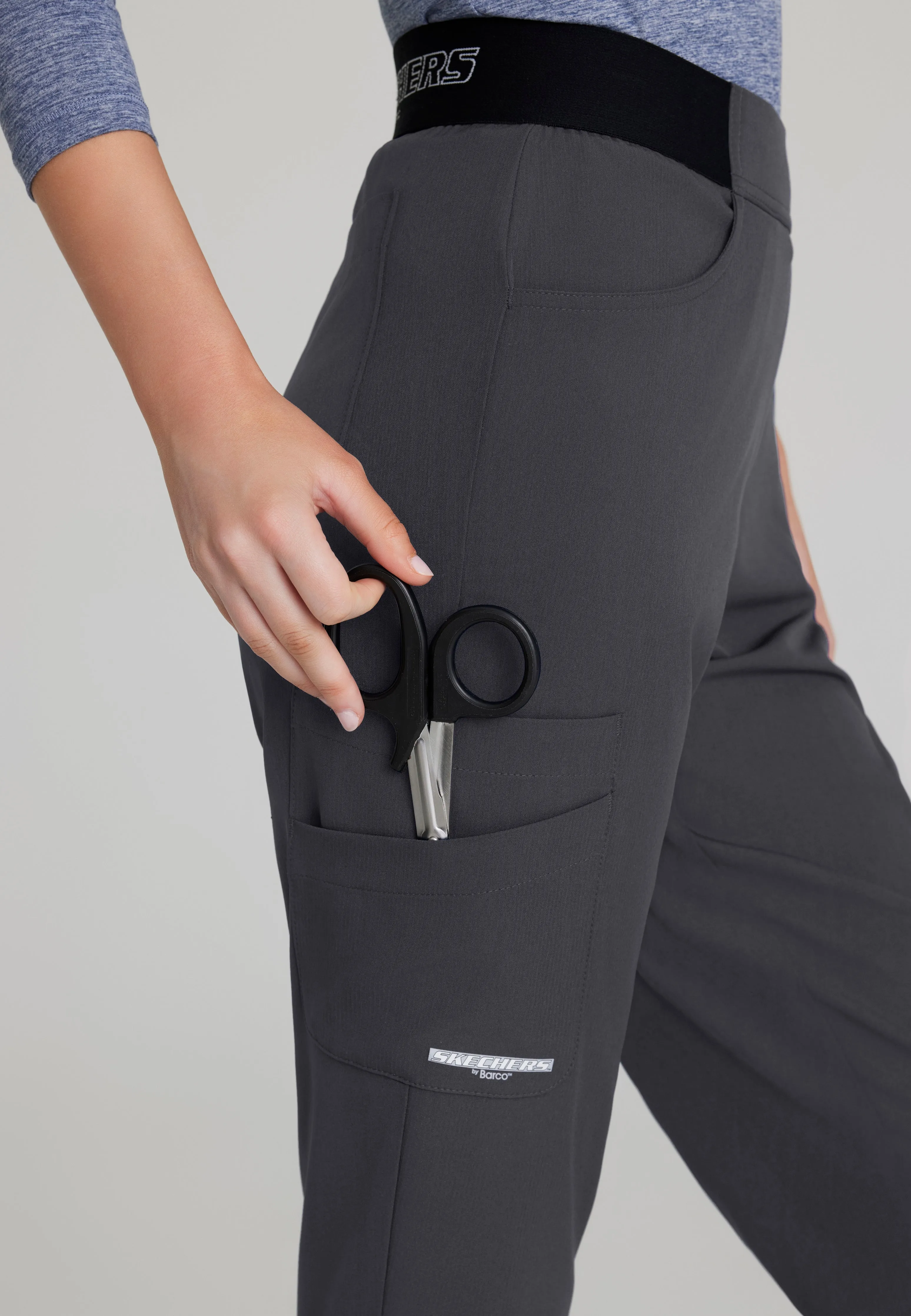 Vela 5-Pocket Logo Elastic Waistband Jogger Scrub Pant