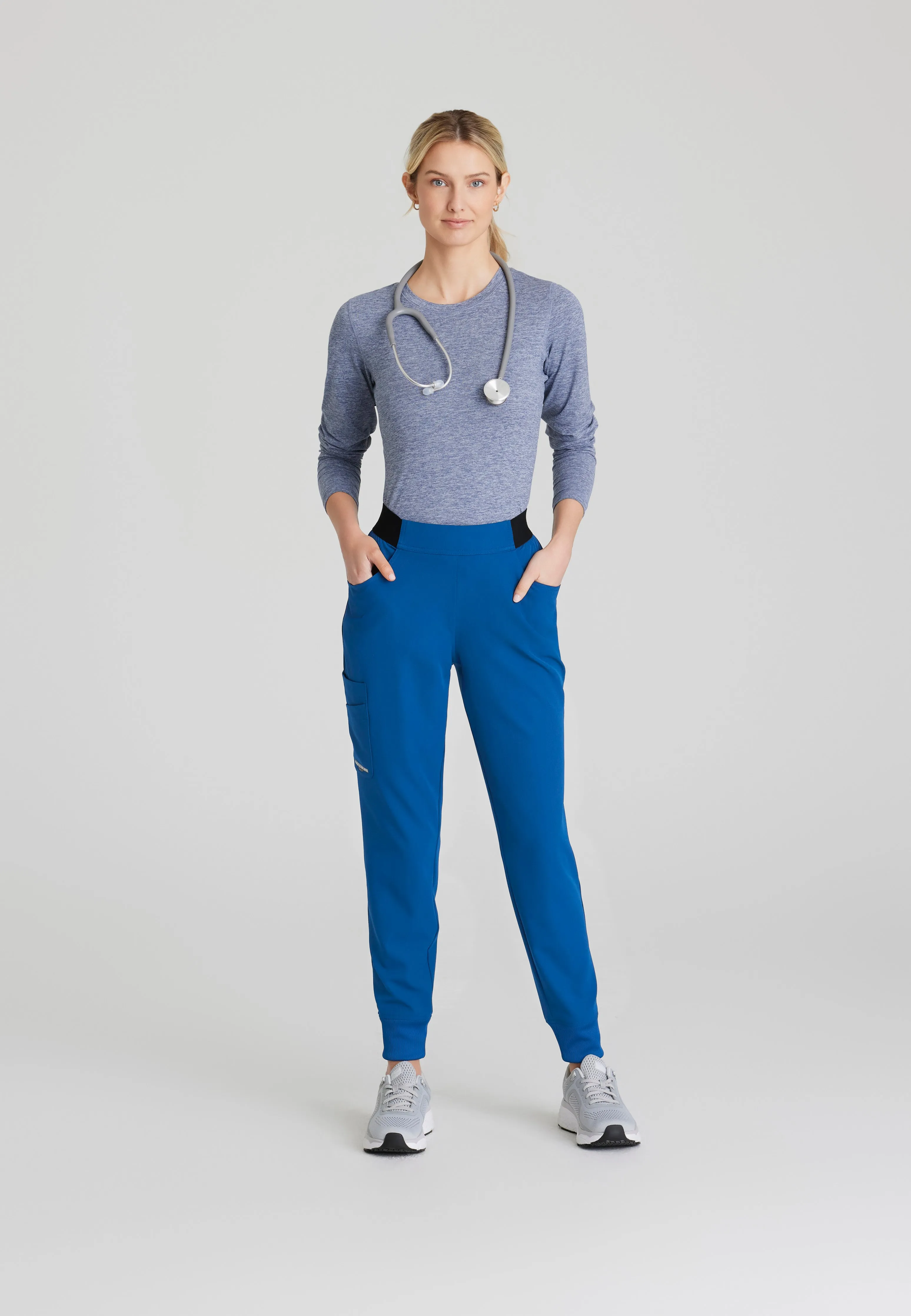 Vela 5-Pocket Logo Elastic Waistband Jogger Scrub Pant