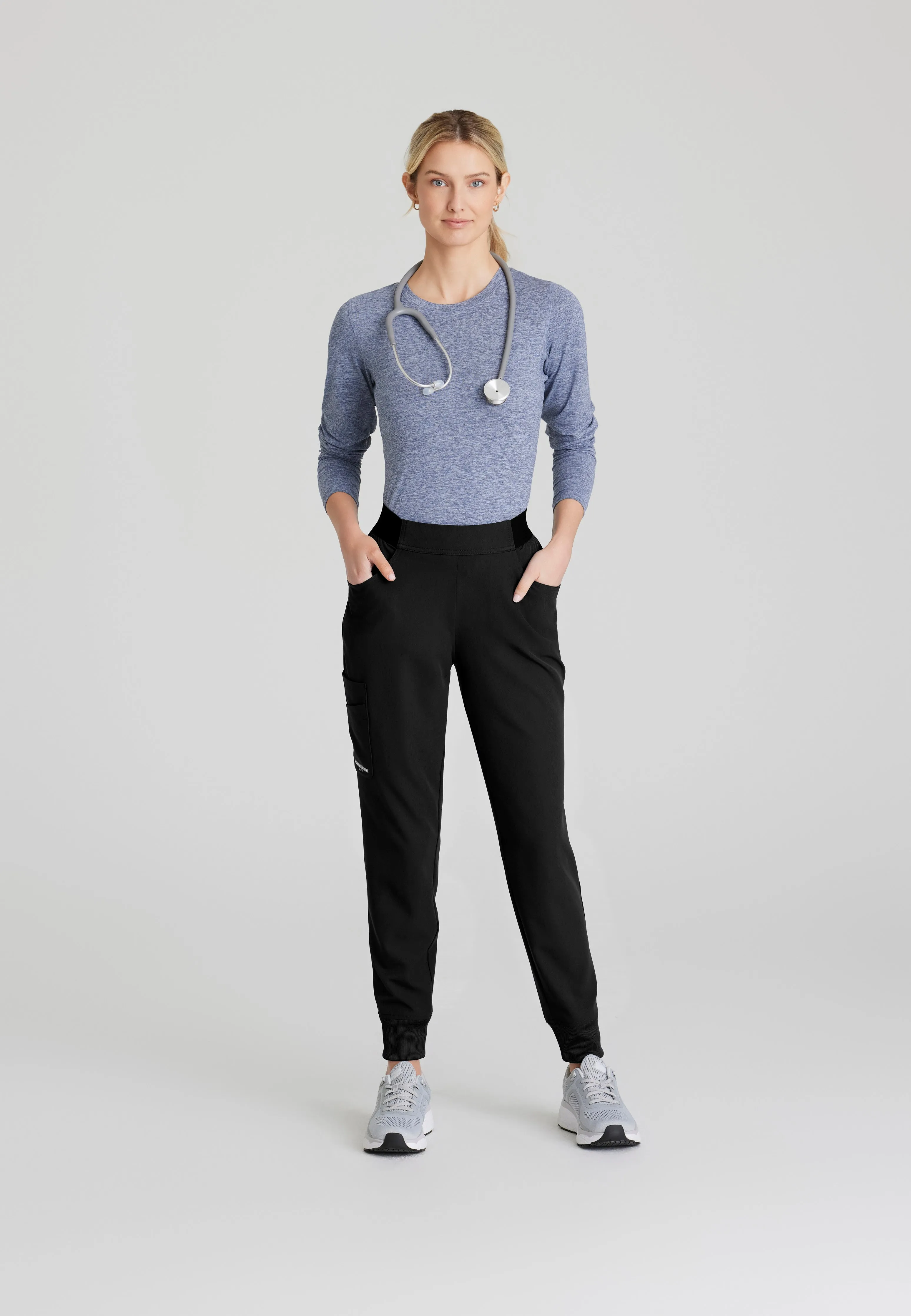Vela 5-Pocket Logo Elastic Waistband Jogger Scrub Pant