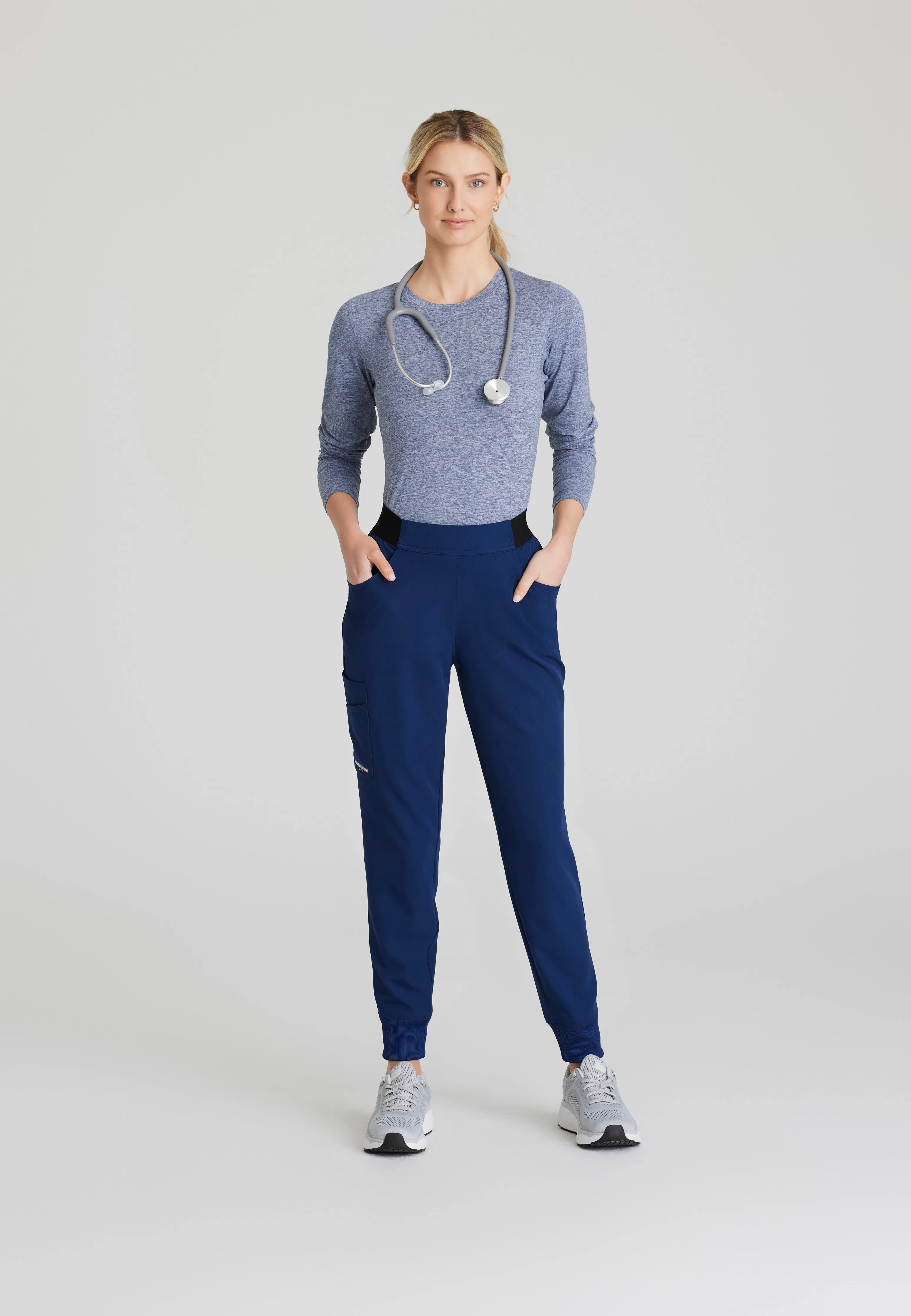 Vela 5-Pocket Logo Elastic Waistband Jogger Scrub Pant