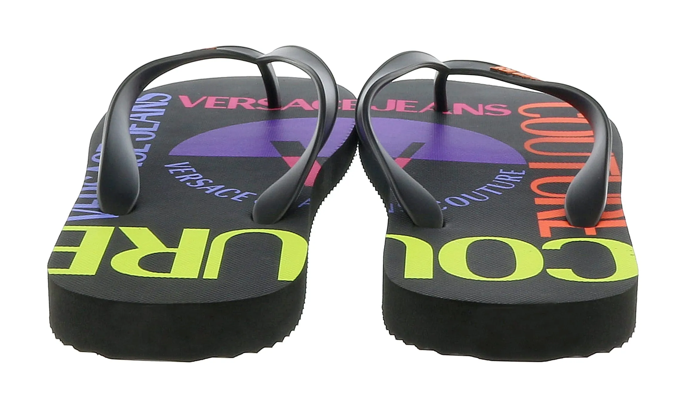 Versace Jeans Couture Black Signature Sole Fashion Flip Flop-