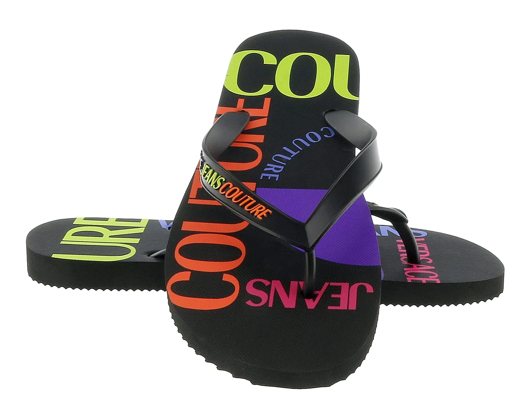 Versace Jeans Couture Black Signature Sole Fashion Flip Flop-