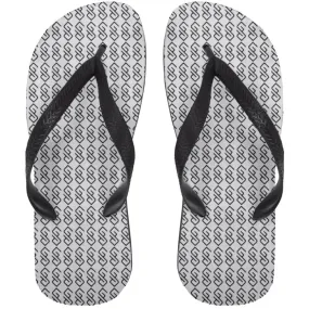 WHITE BACKGROUND LETTER  BLACK COLOR( CODE #000000) copy 72033 Adult Flip Flops