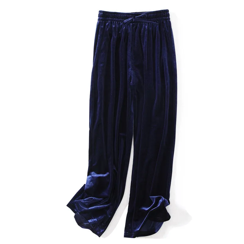 Wide Leg Pants Women High Waist Drape Straight Loose Slim-Look Sporty Casual Plus Size Floor Length Pants