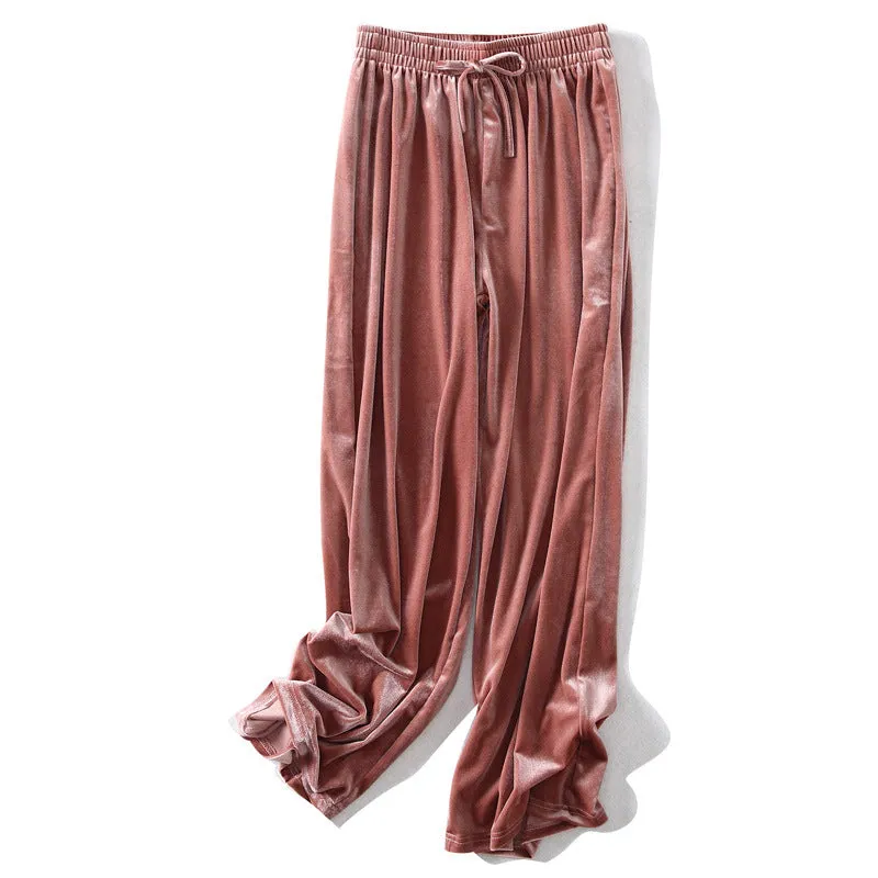 Wide Leg Pants Women High Waist Drape Straight Loose Slim-Look Sporty Casual Plus Size Floor Length Pants