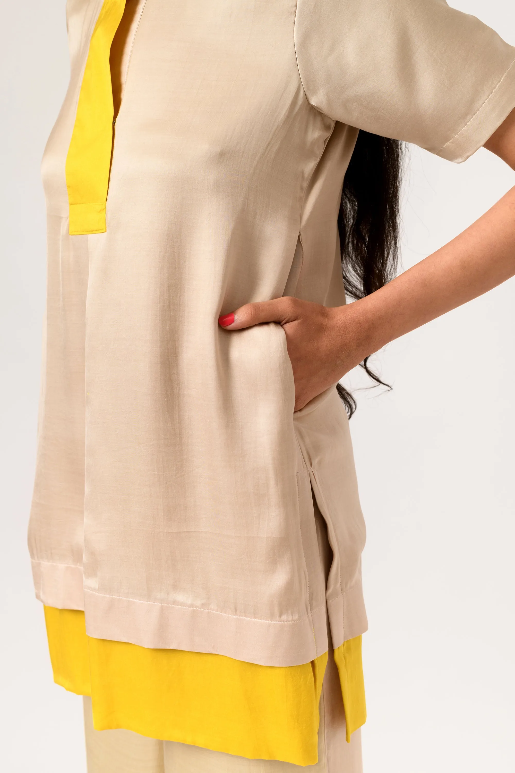 Yellow Ecru Co-ord Set
