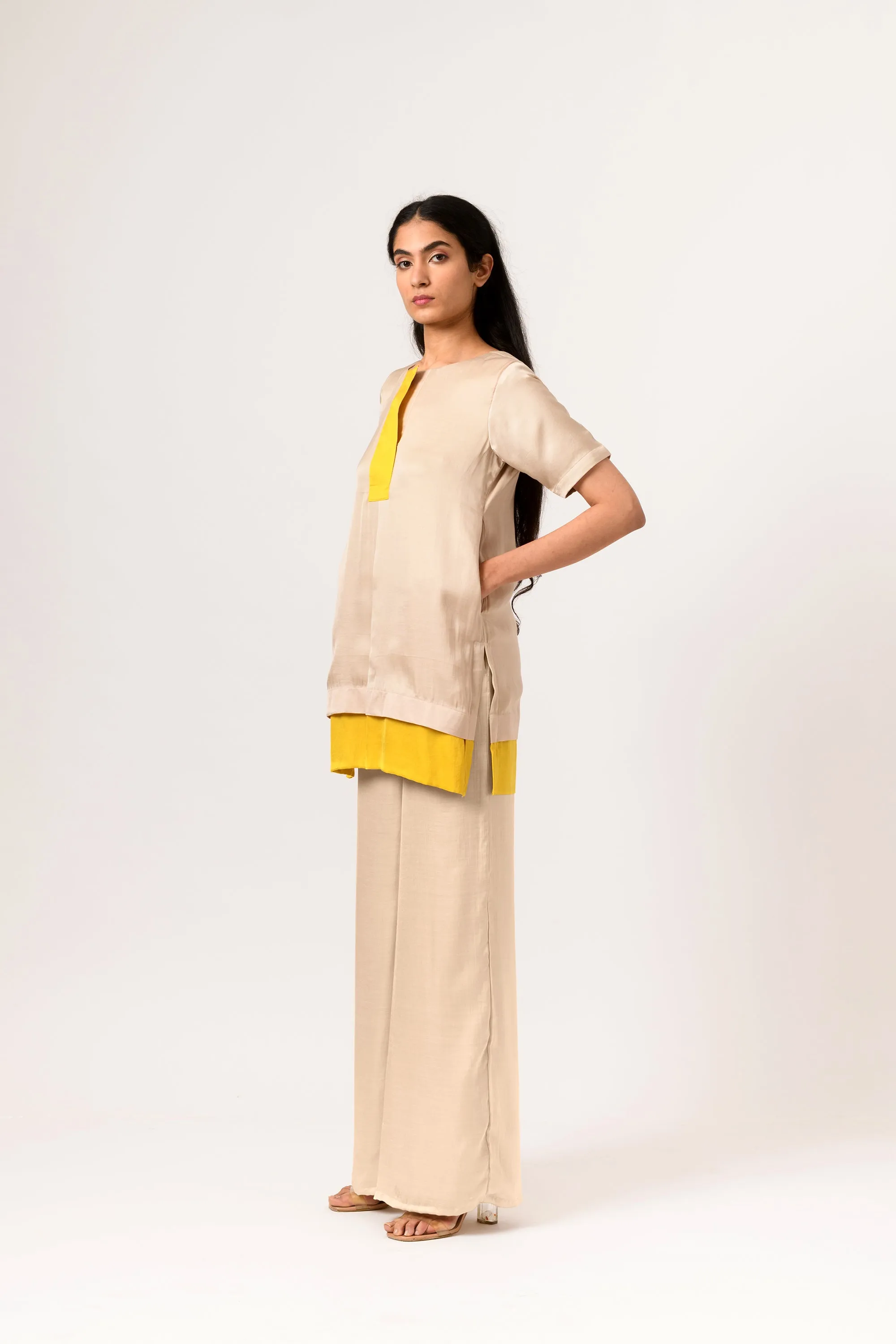 Yellow Ecru Co-ord Set