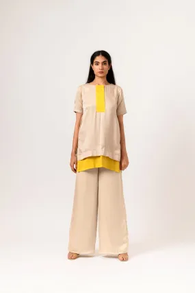Yellow Ecru Co-ord Set